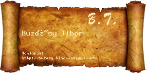 Buzásy Tibor névjegykártya